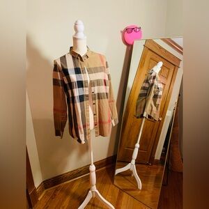 Burberry Check Pattern Button-Down Shirt - Size M